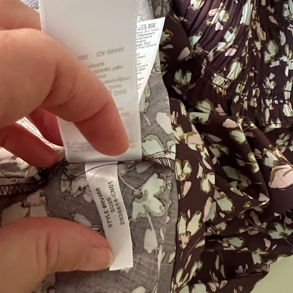 NWT Madewell Smocked Brown Sleeveless Floral Midi Dress Size 10 - Picture 12 of 12